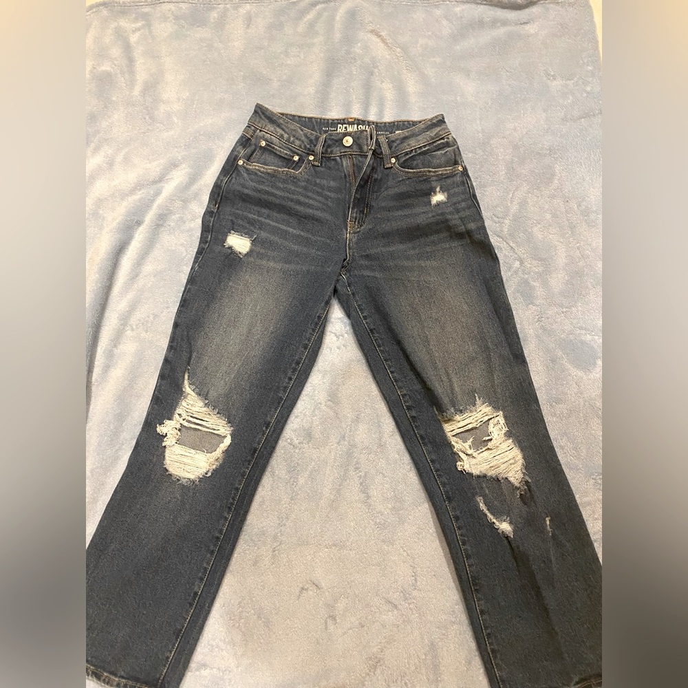 Ripped Denim Jeans Women / Size 3/26 / Rewash